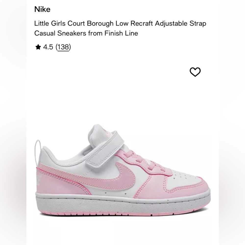 Nike Pastel Pink and White Sneakers Kids Size 3